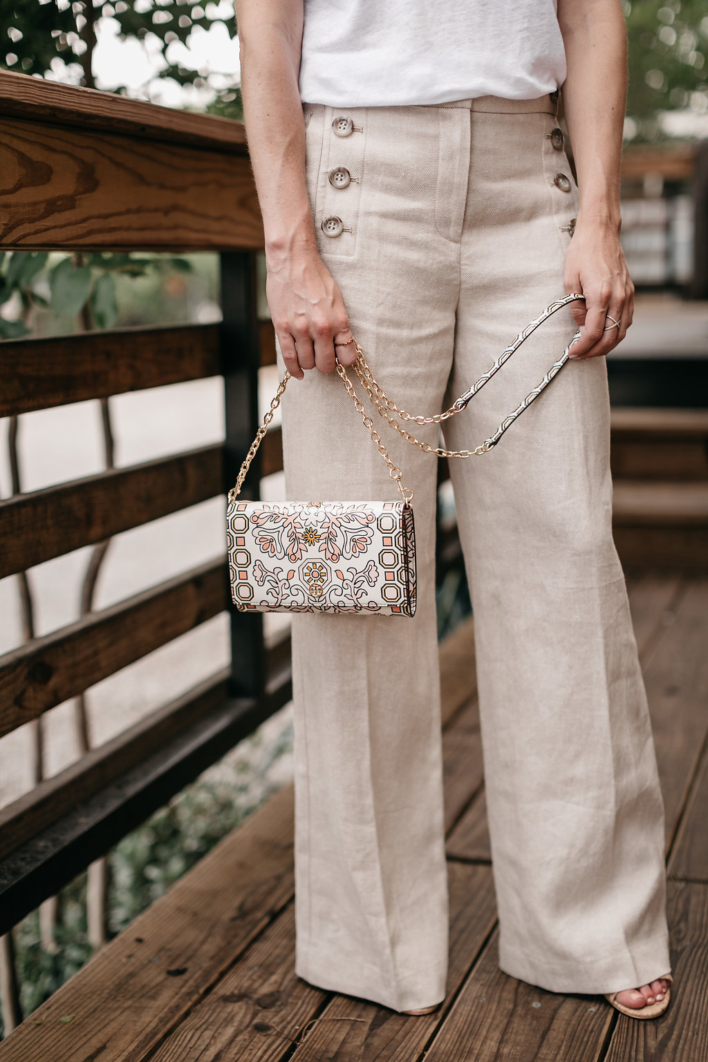 One Small Blonde | Brooke Burnett is wearing a wide leg sailor pants