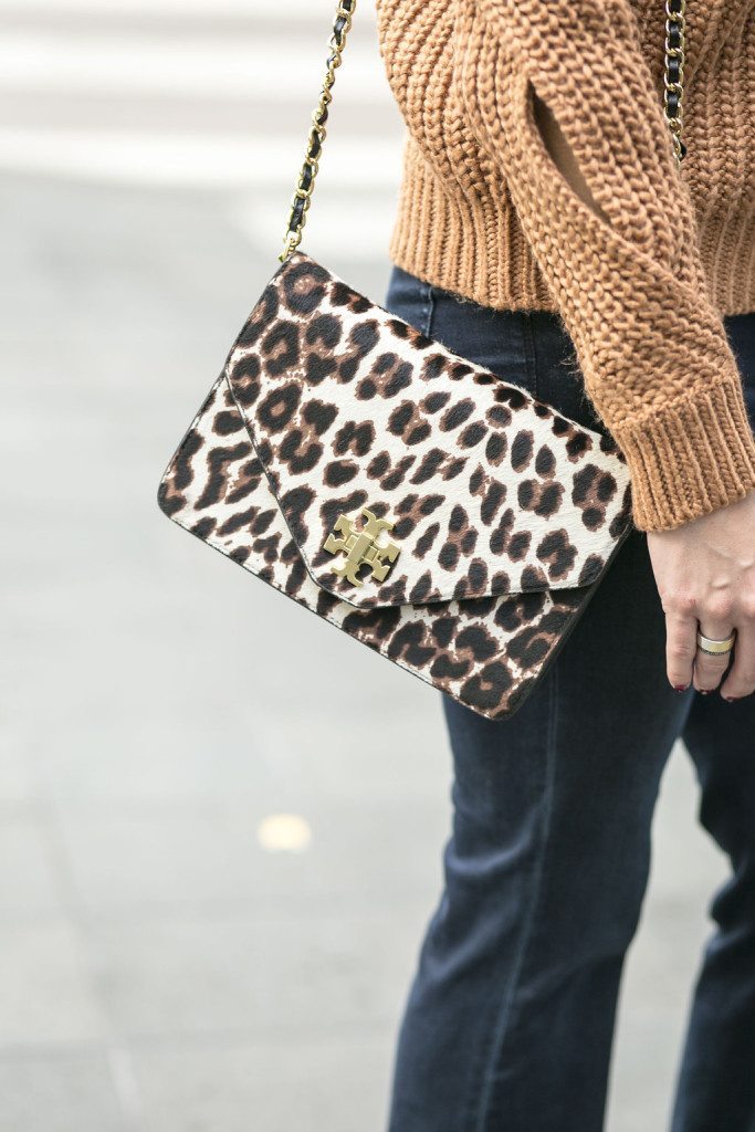 chunky cold shoulder sweater