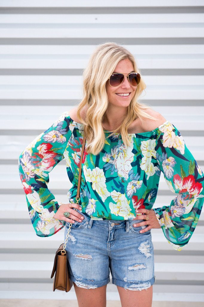 floral off the shoulder top