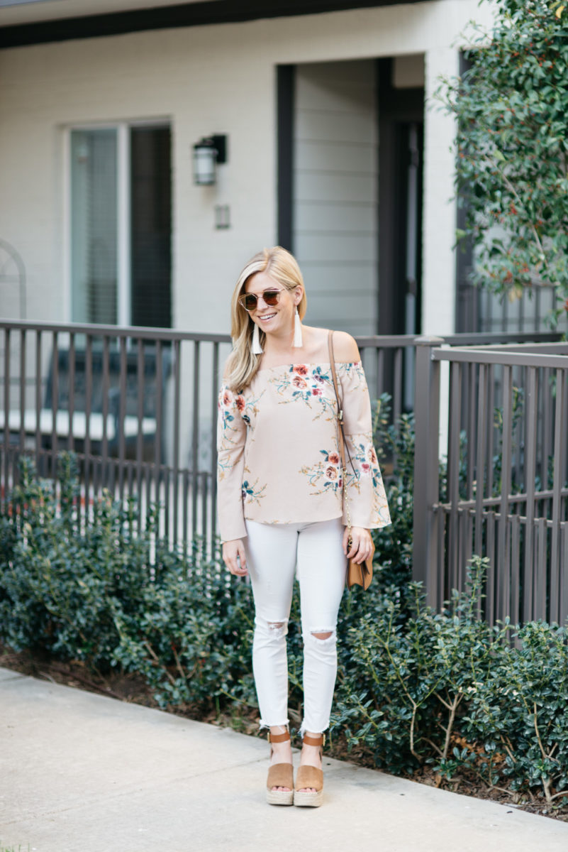 floral off the shoulder top