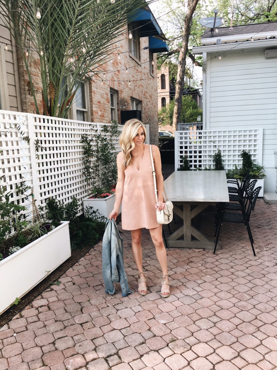 free people dress, blush suede dress, brooke burnett, dallas fashion blogger