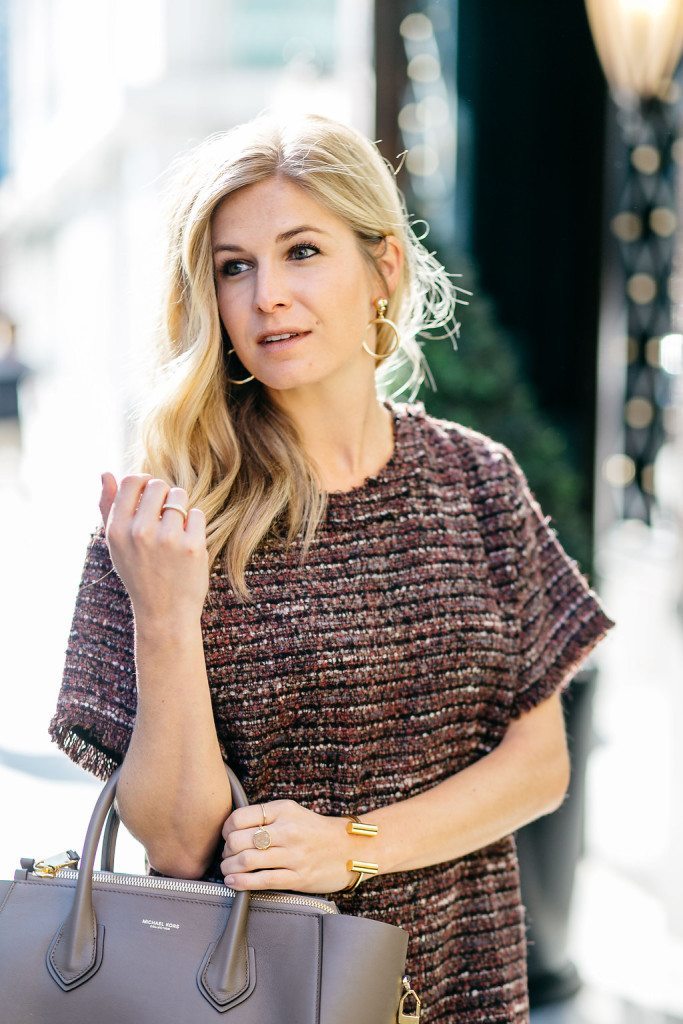 burgundy fringe hem dress